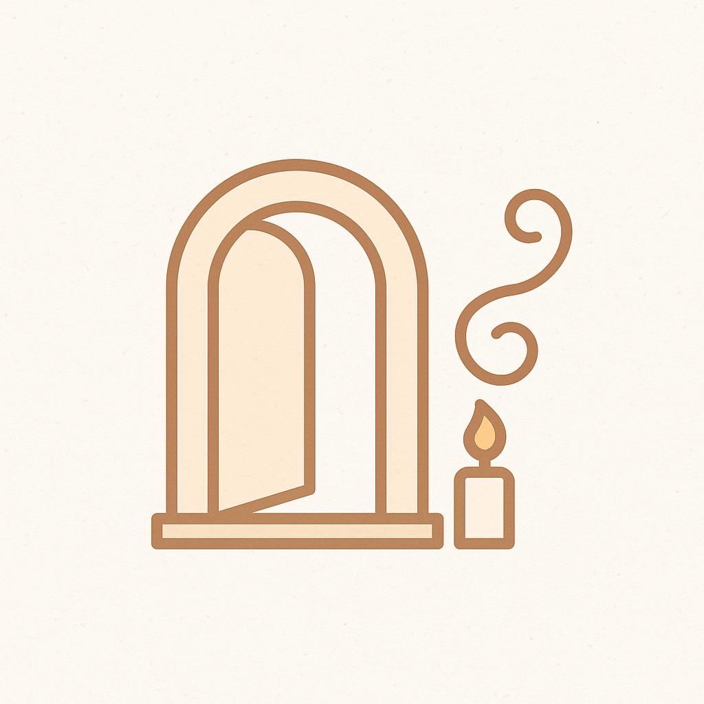 cartoon of an open door